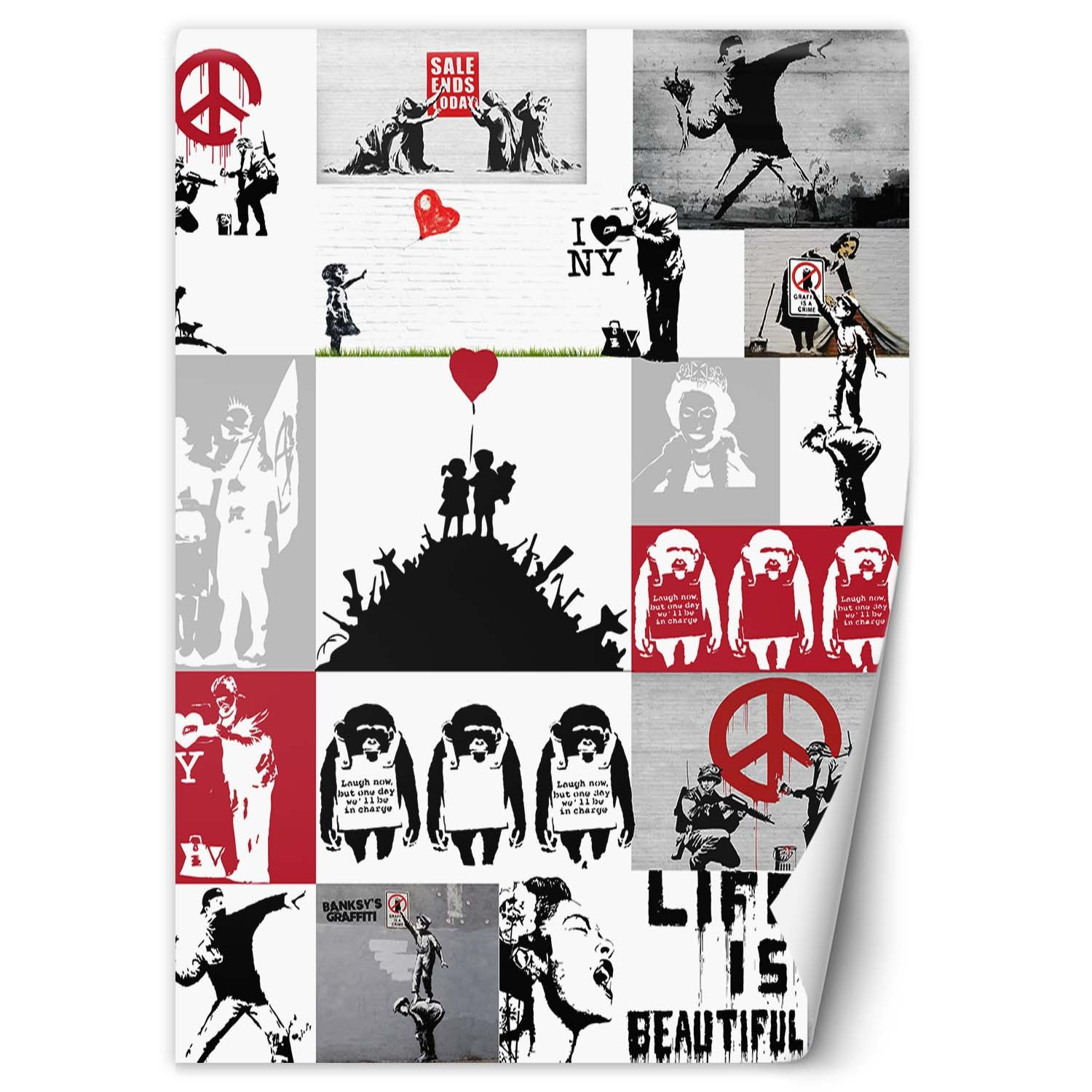 Feeby Fototapeta, Banksy collage 100x140
