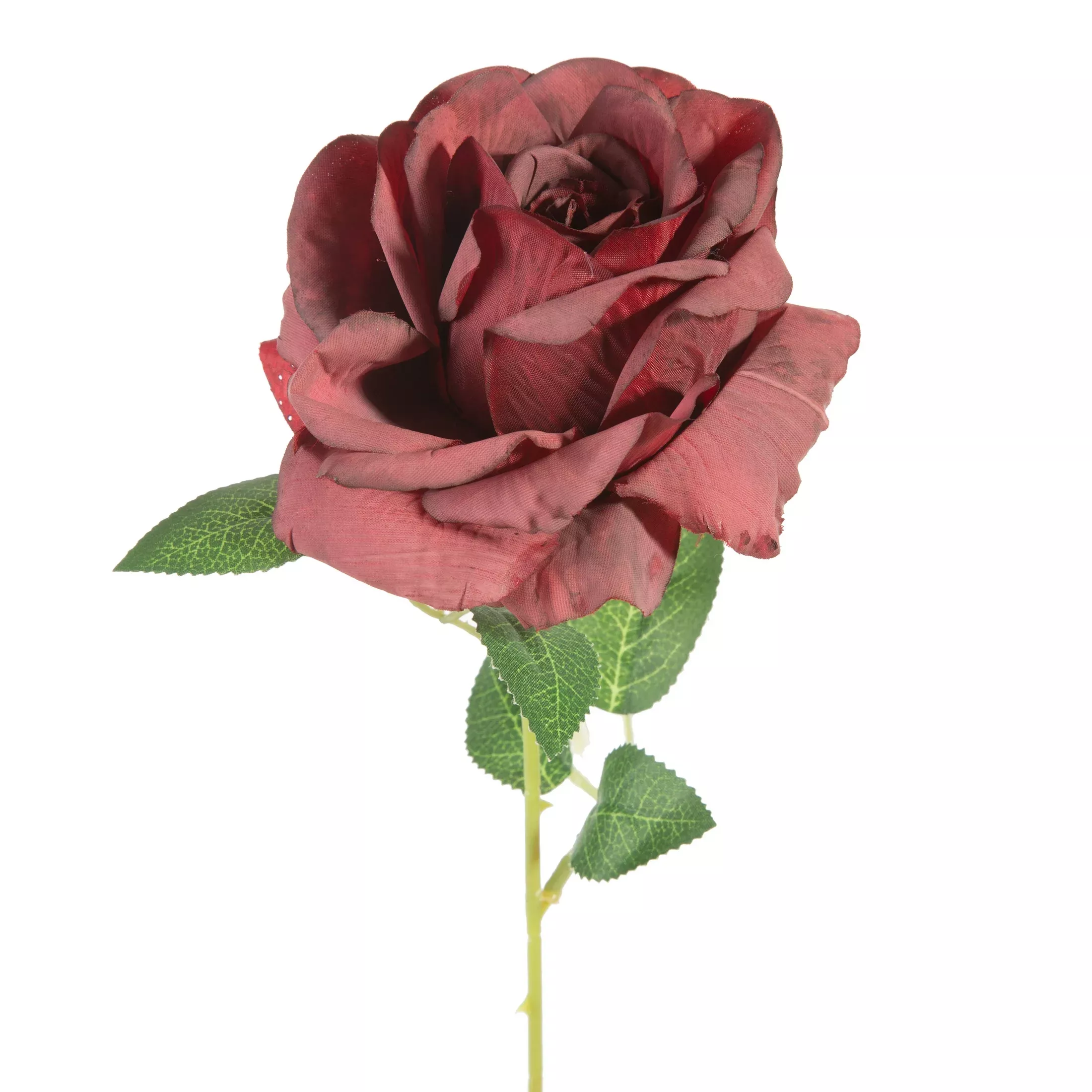 Kwiat sztuczny róża bordowa 53 cm
