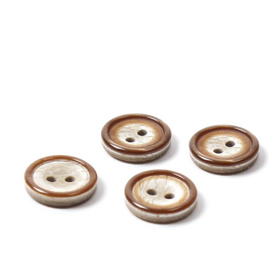 Hemline Brown Basic Knitwear Button 4 Pack