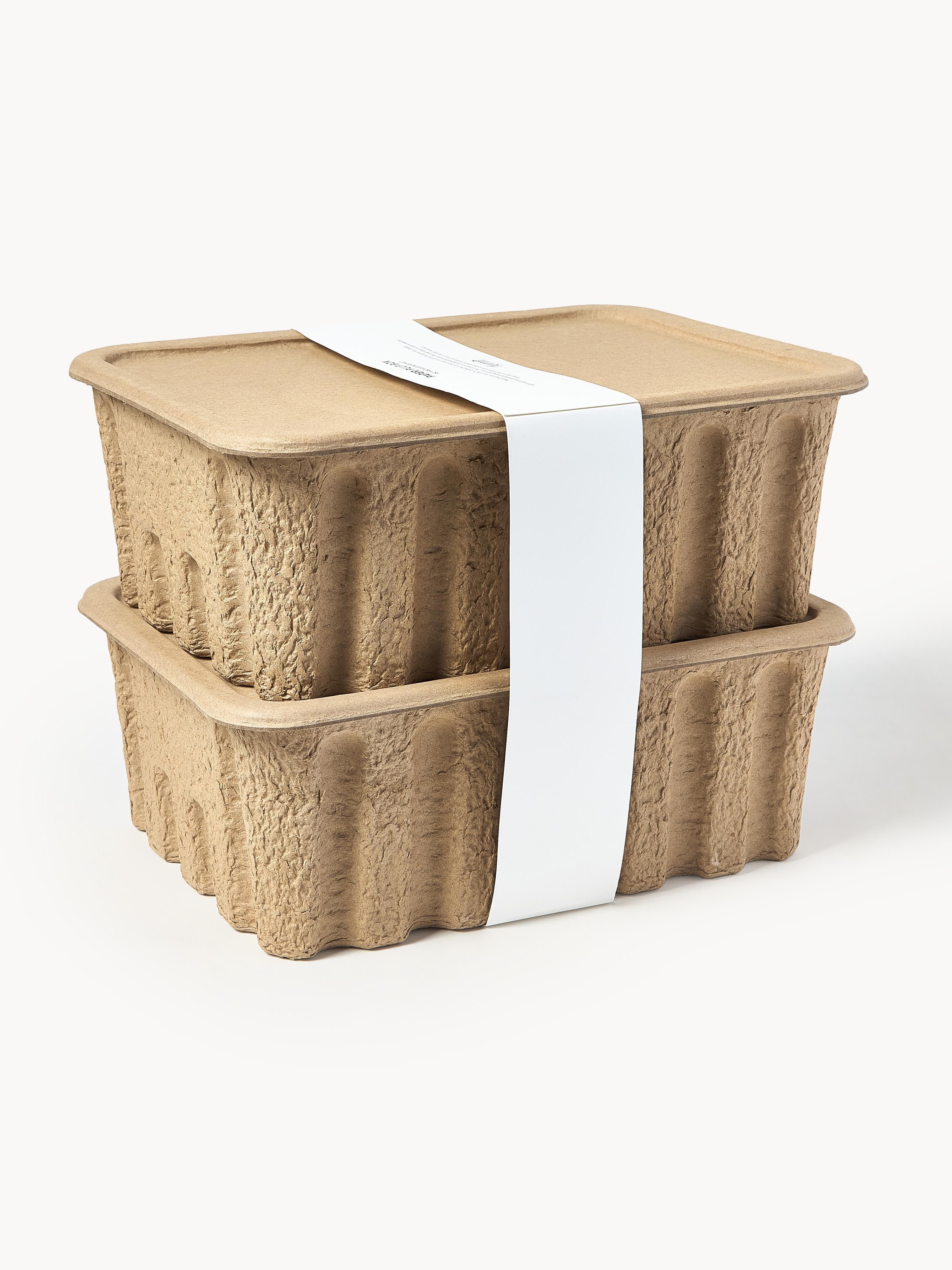 Aufbewahrungsboxen Pulp aus Papierzellstoff, 2er-Set