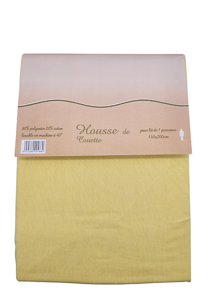 Housse de couette Polycoton Paille - 1 personne 140 x 200 - 488-4