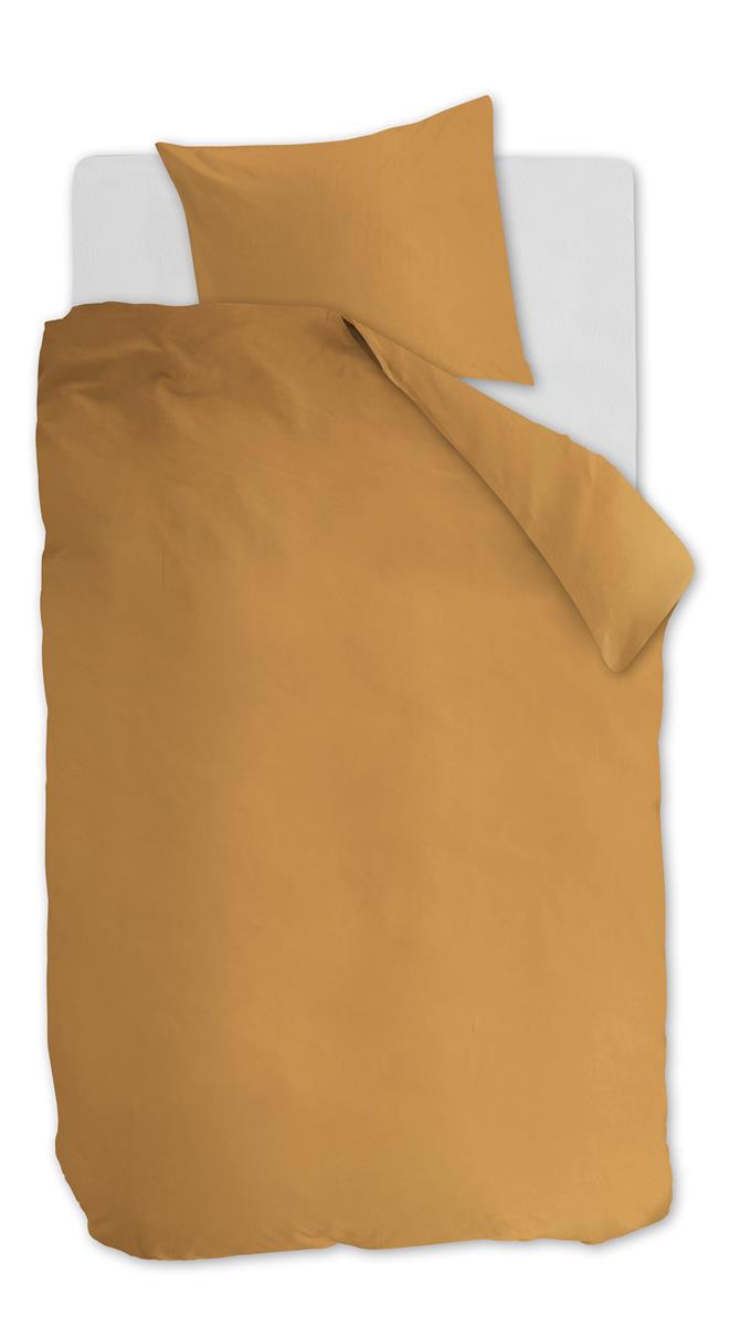 Ambiante Cotton Uni dekbedovertrek - Effen - Eenpersoons - 140x200/220 cm - Oker