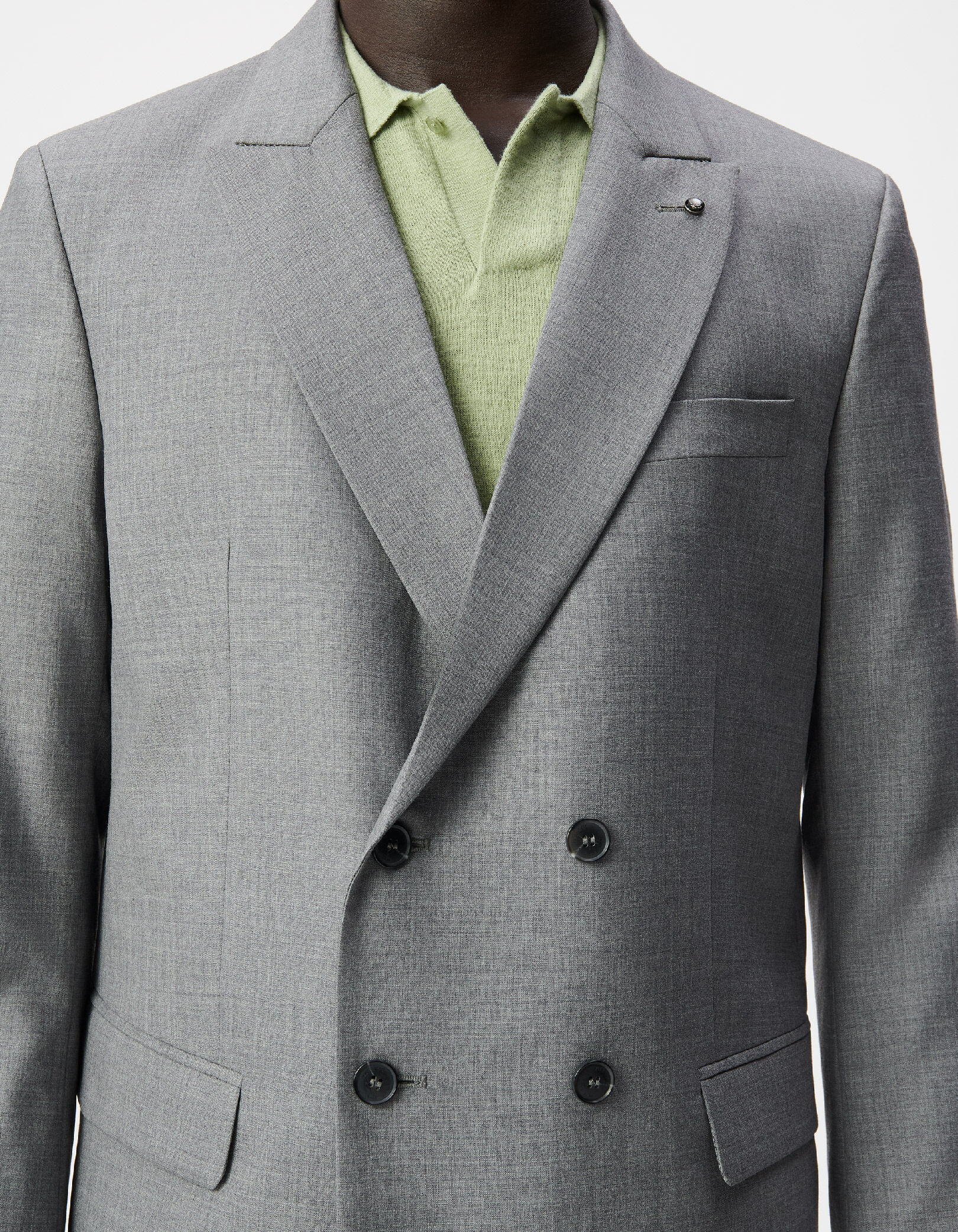 Veste de costume grise boutonnage croisé Homme