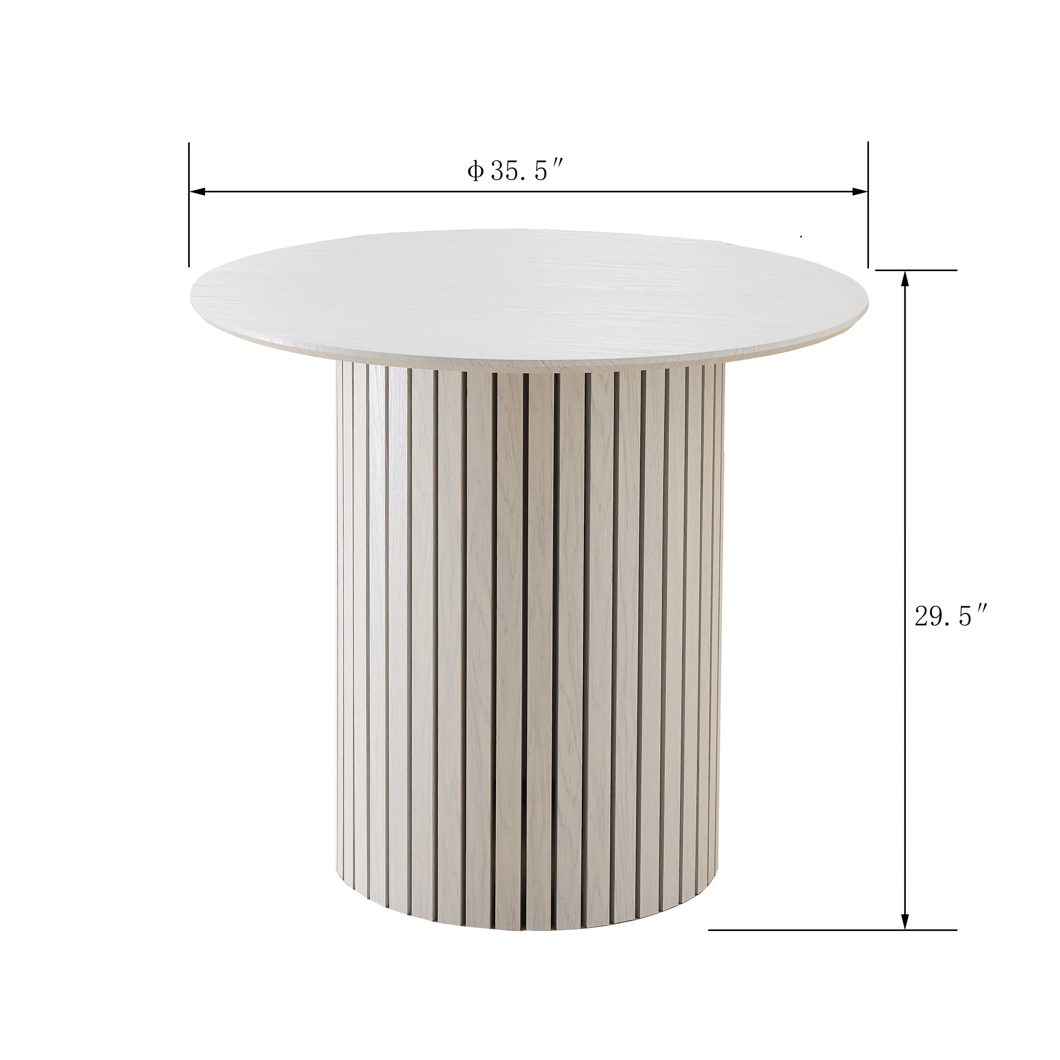 Round Dining Table Set wTwo-tone Upholstered Chairs Modern Dining Set