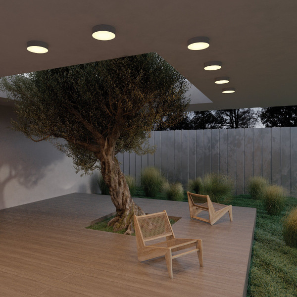 Lampa sufitowa zewnętrzna ZON IP czarno-biała LED 30W 3000K 2200lm Maytoni