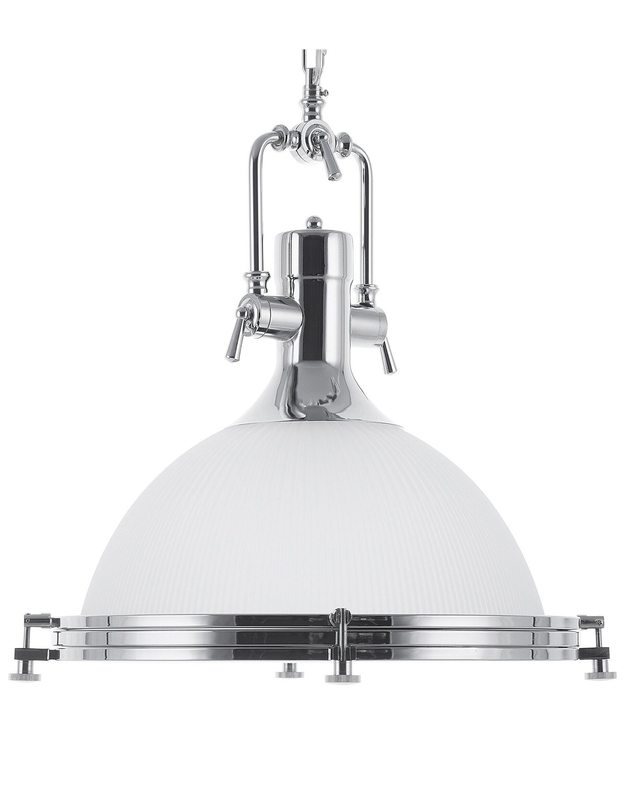 Lampa wisząca industrialna mleczna