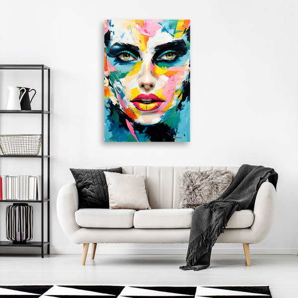 Feeby Obraz na płótnie, Kolorowa twarz kobiety 40x60