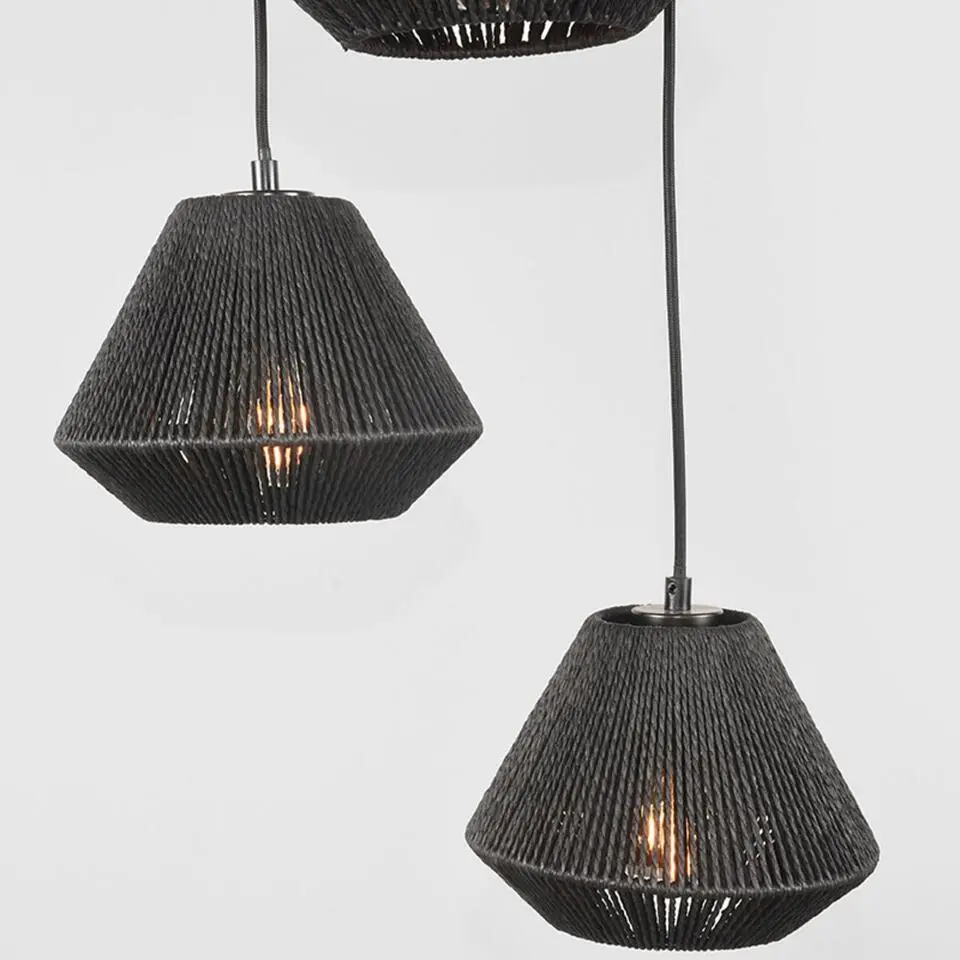 LABEL51 - Hanglamp Ibiza Diamond - 3-Lichts - 30x30x150cm - Zwart