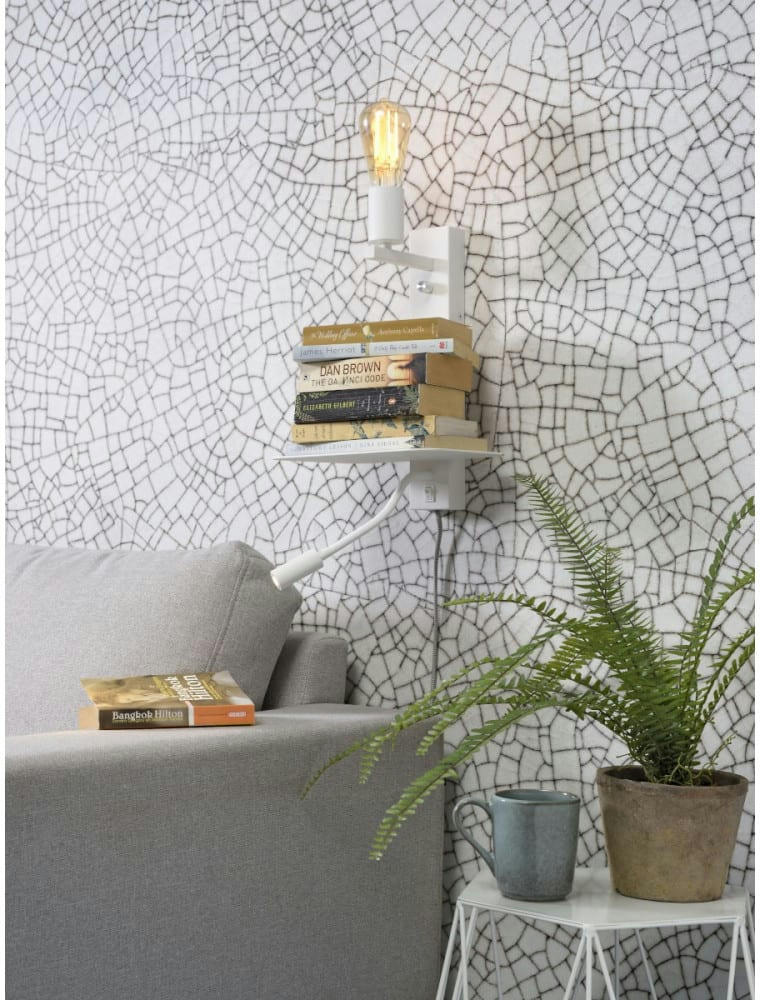 FLORENCE - Applique blanche avec tablette H25cm