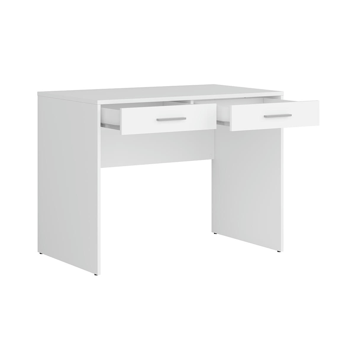 - Bureau 2 tiroirs stratifiés blanc