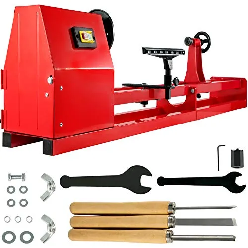 Mophorn Wood Lathe 14 x 40, Benchtop Wood Lathe with 3 Chisels