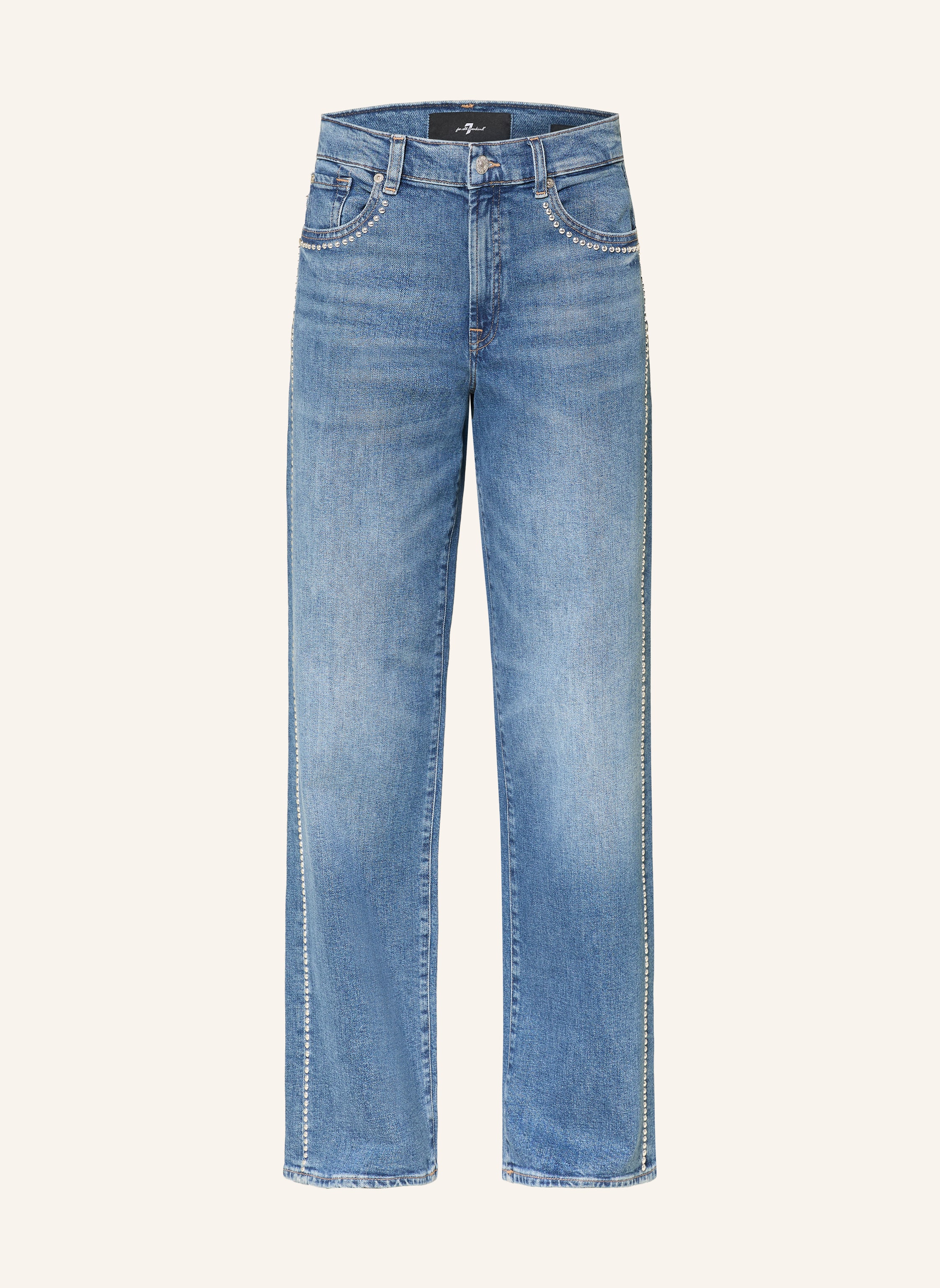 7 for all mankind Straight Jeans STOVEPIPE mit Schmucksteinen