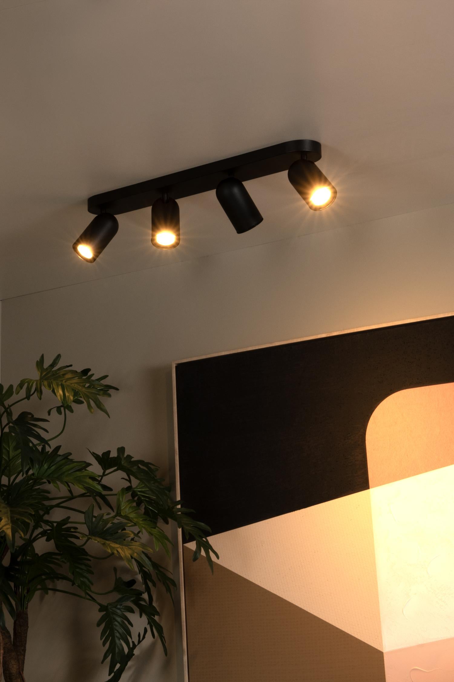 Lucide plafondspot PUNCH - 4xGU10 - Zwart