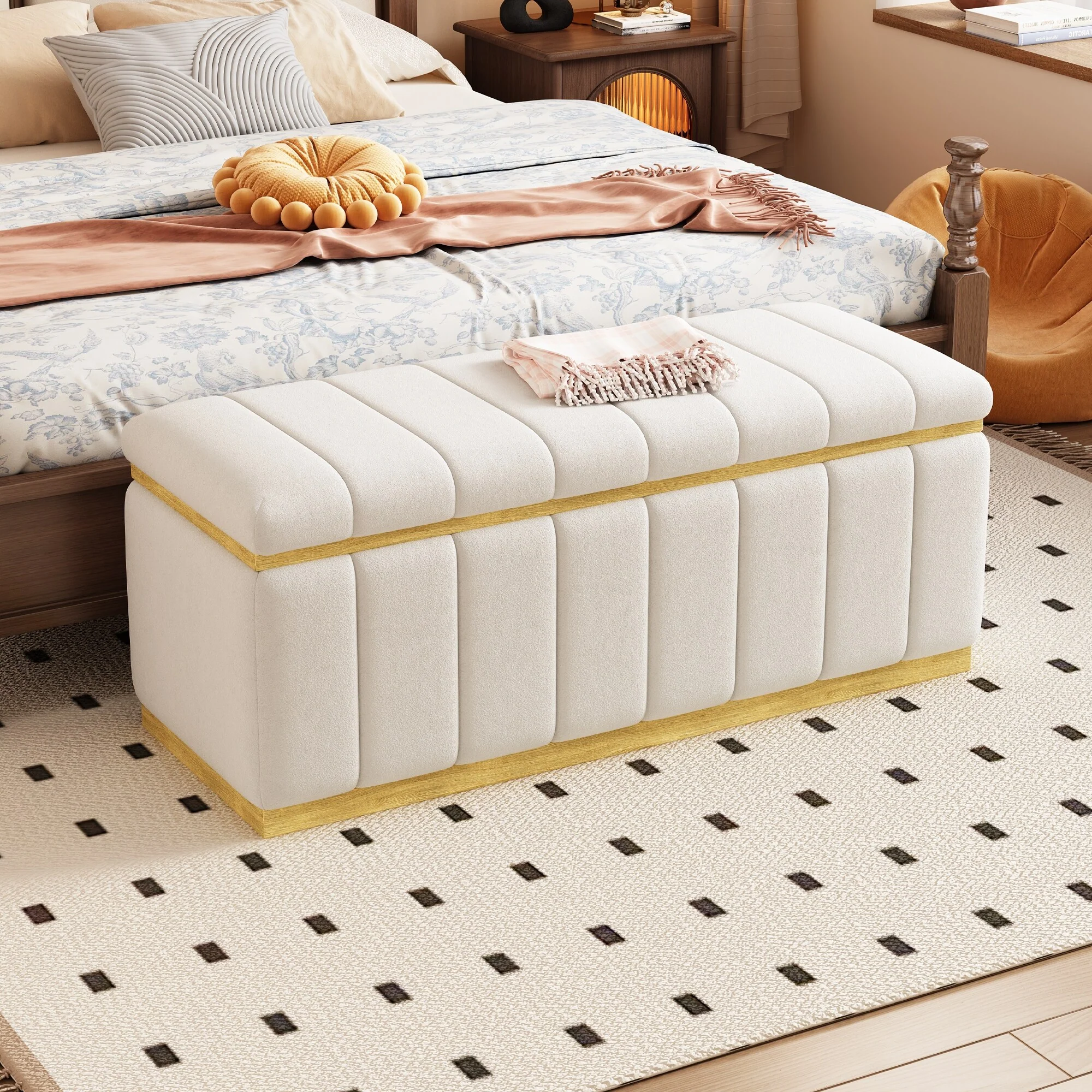 Modern storage bench linen Fabric