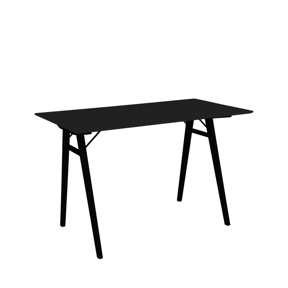 VOJENS - Bureau pieds bois noir L120cm noir