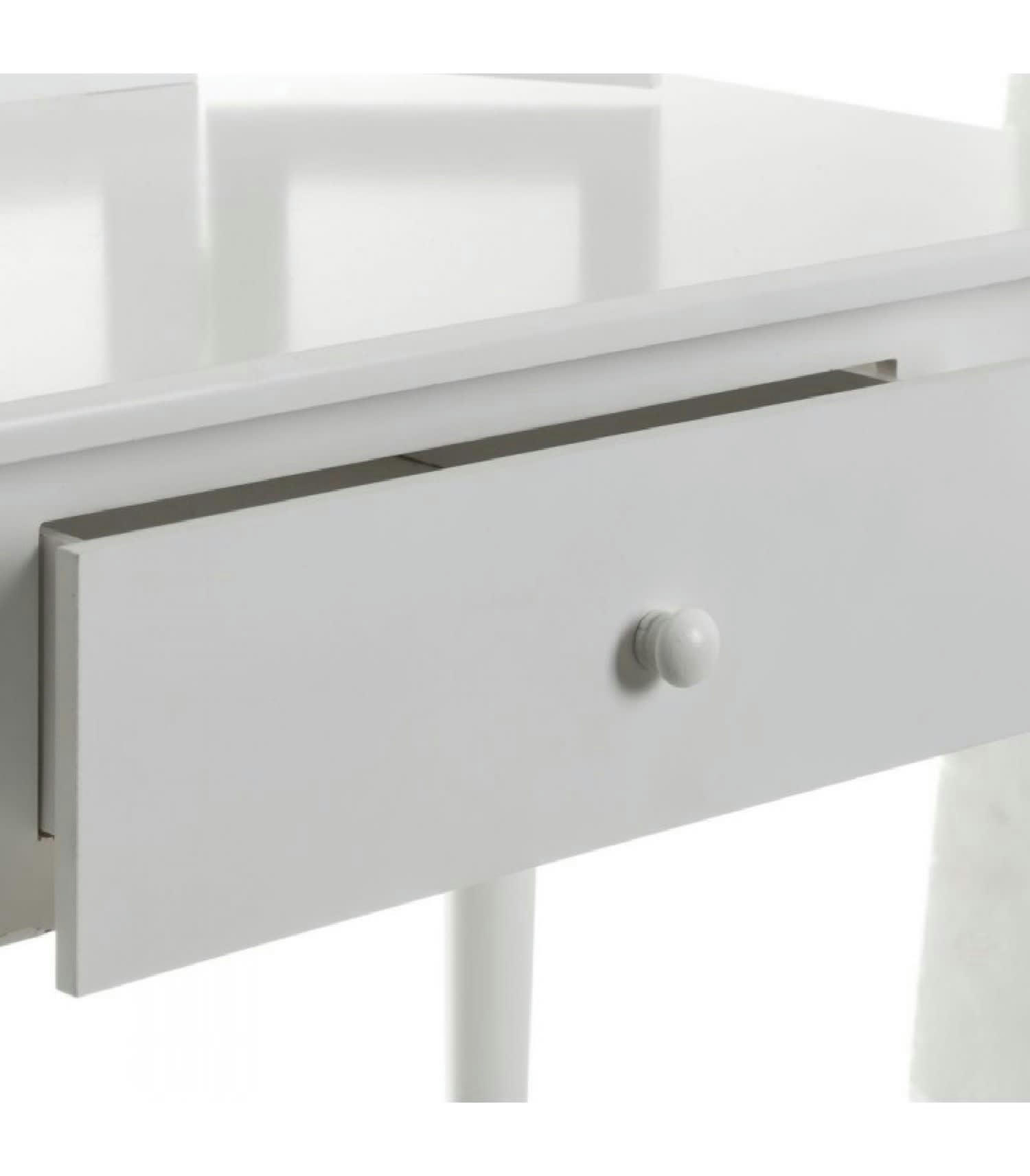 BOIS - Coiffeuse en bois blanc avec miroir