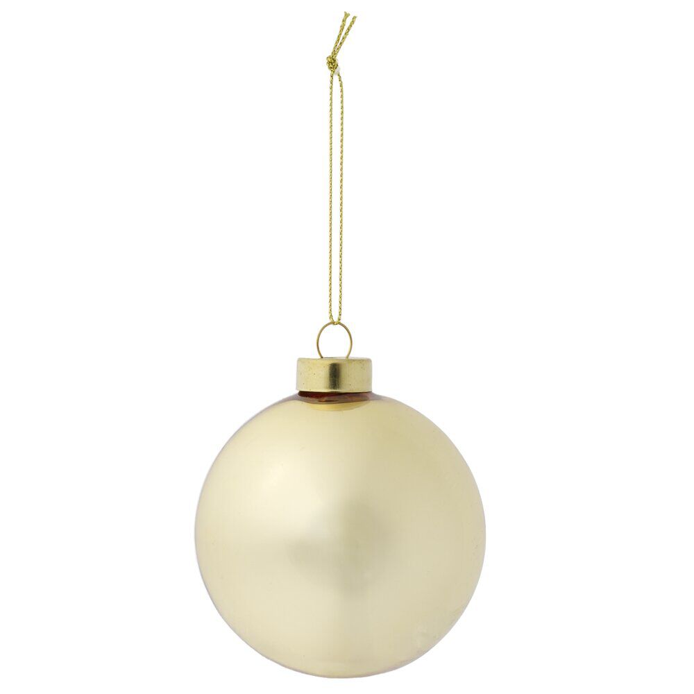 Boule de No&euml;l en verre Fantasia Ø8cm (3 modèles doré/vert/rouge)