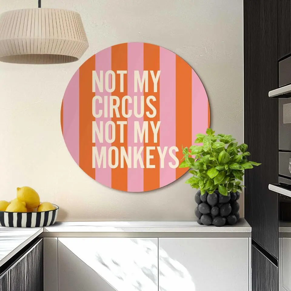 Glasschilderij Niet mijn circus - &Oslash; 70 - Oranje