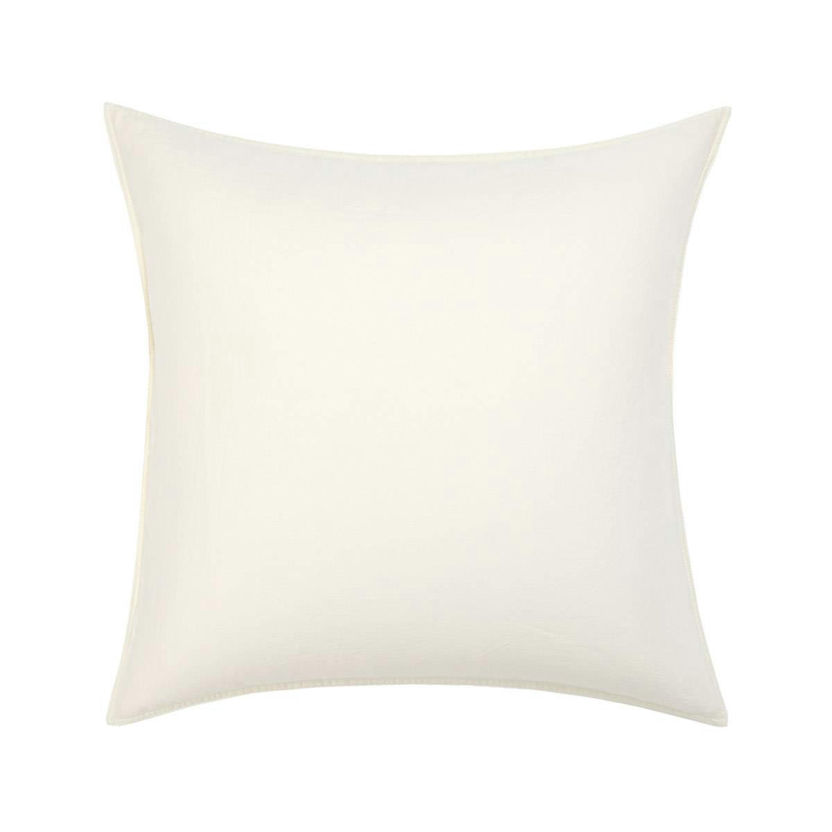 PALERME - Taie d'oreiller en satin de coton lavé ecru 65 x 65 cm