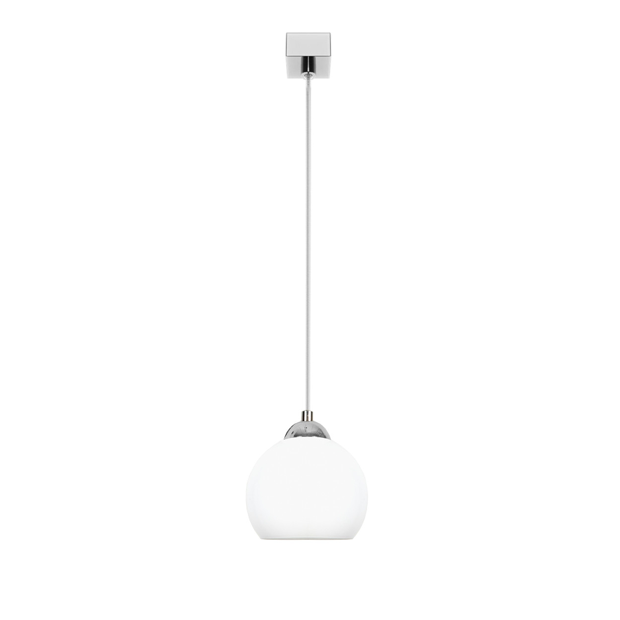 Lampa wisząca zwis EDYLIT chrom biała kula glamour 1xE27 MOKA SILVER 13-685