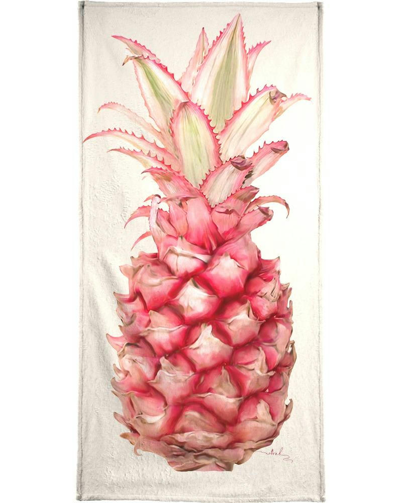 PINA - Serviette de bain en éponge-velours en blanc ivoire & rose 70x140
