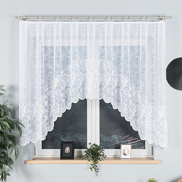 KINGA Firanka żakardowa gotowa 300x140cm, kolor biały