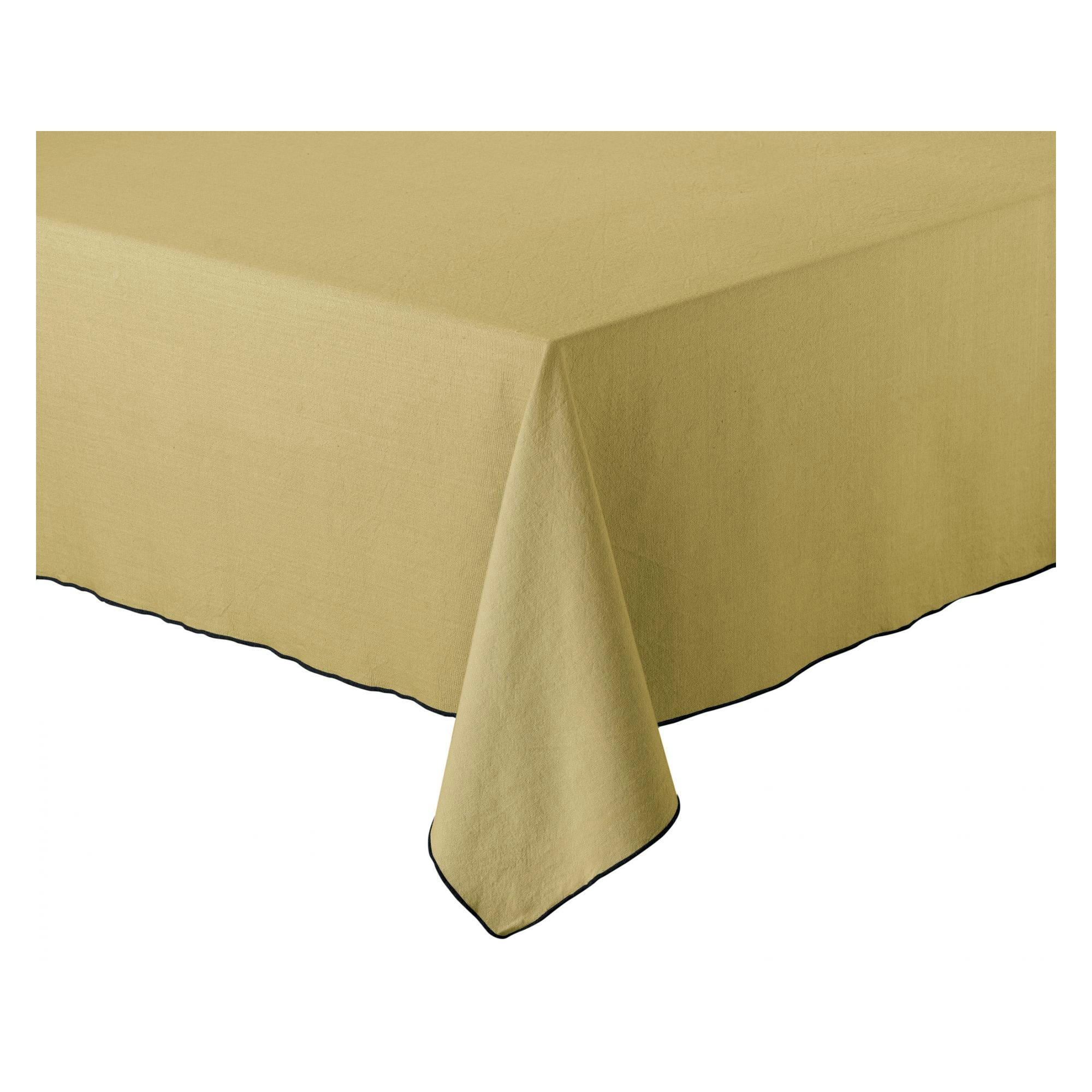 GRACE - Nappe recyclée  en coton kaki 140 x 250