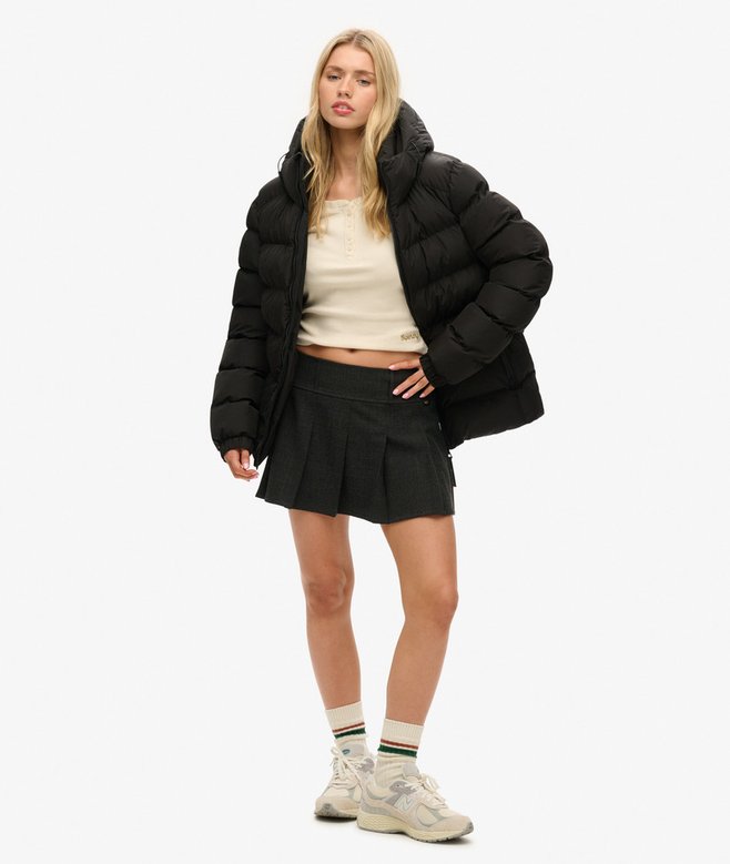Oversized Hooded Sports Puffer Jacket