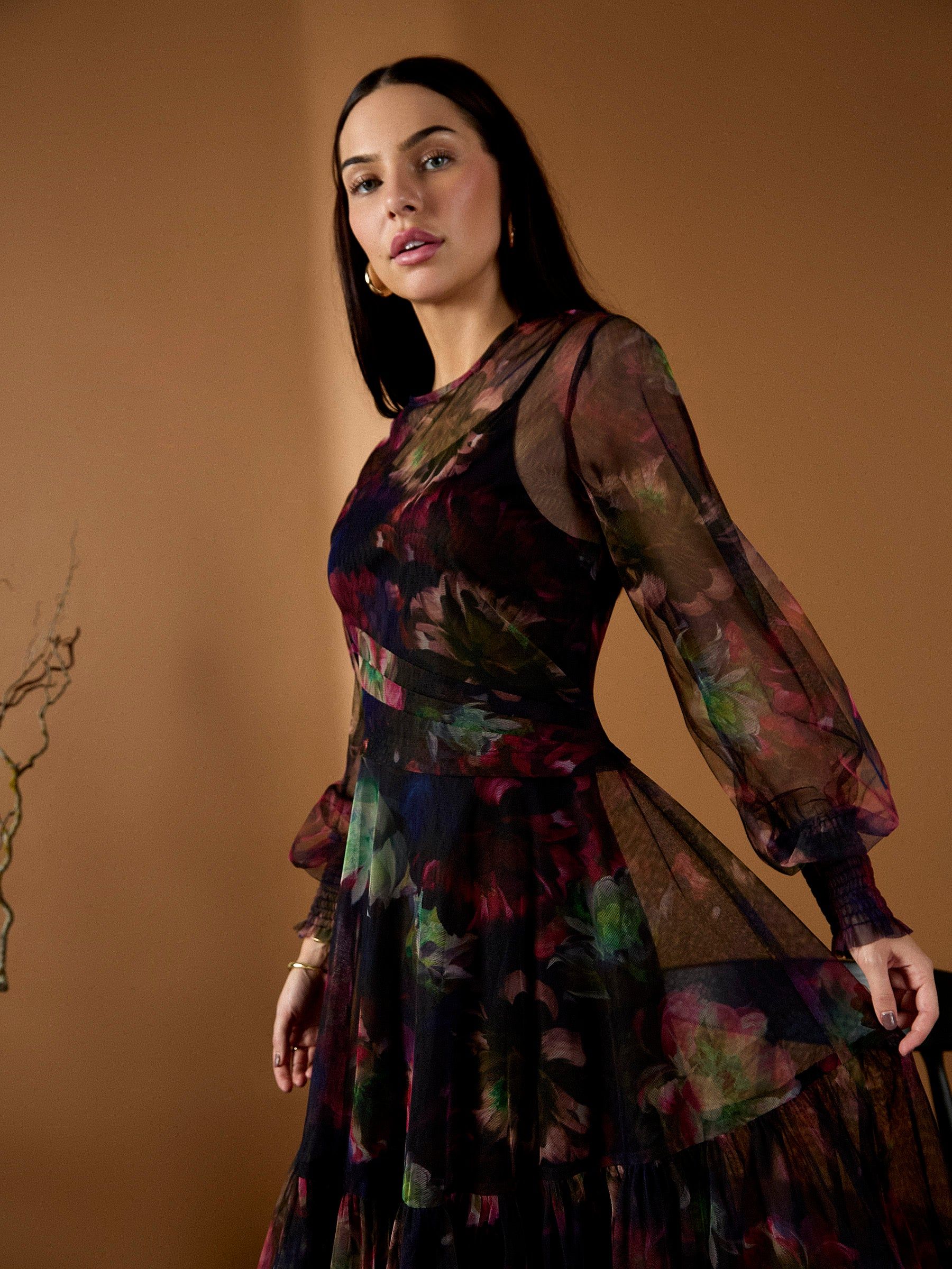 GWD by GEORGE W. DAVIES GWD Bettina Floral Mesh Dress