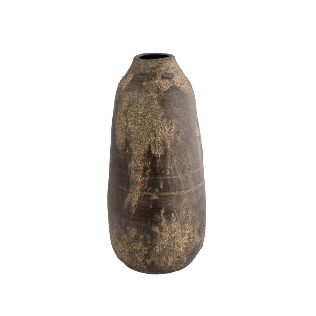 Jarra de c&ecirc;ramica rustic SAND dourada 40cm