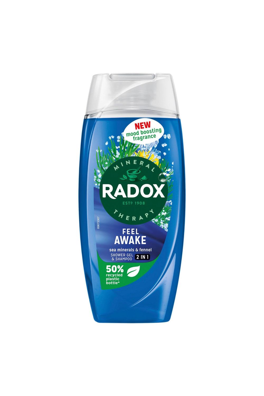 Radox Body Wash Shampoo' 2in1 with Fennel & Sea Minerals, 3x 225ml