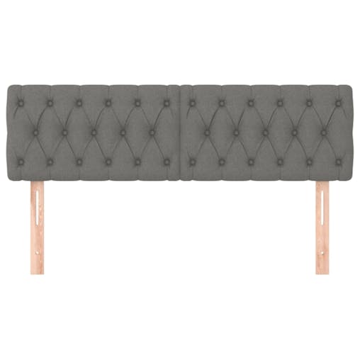 NNEVL Headboards 2 pcs Dark Grey 72x7x78/88 cm Fabric