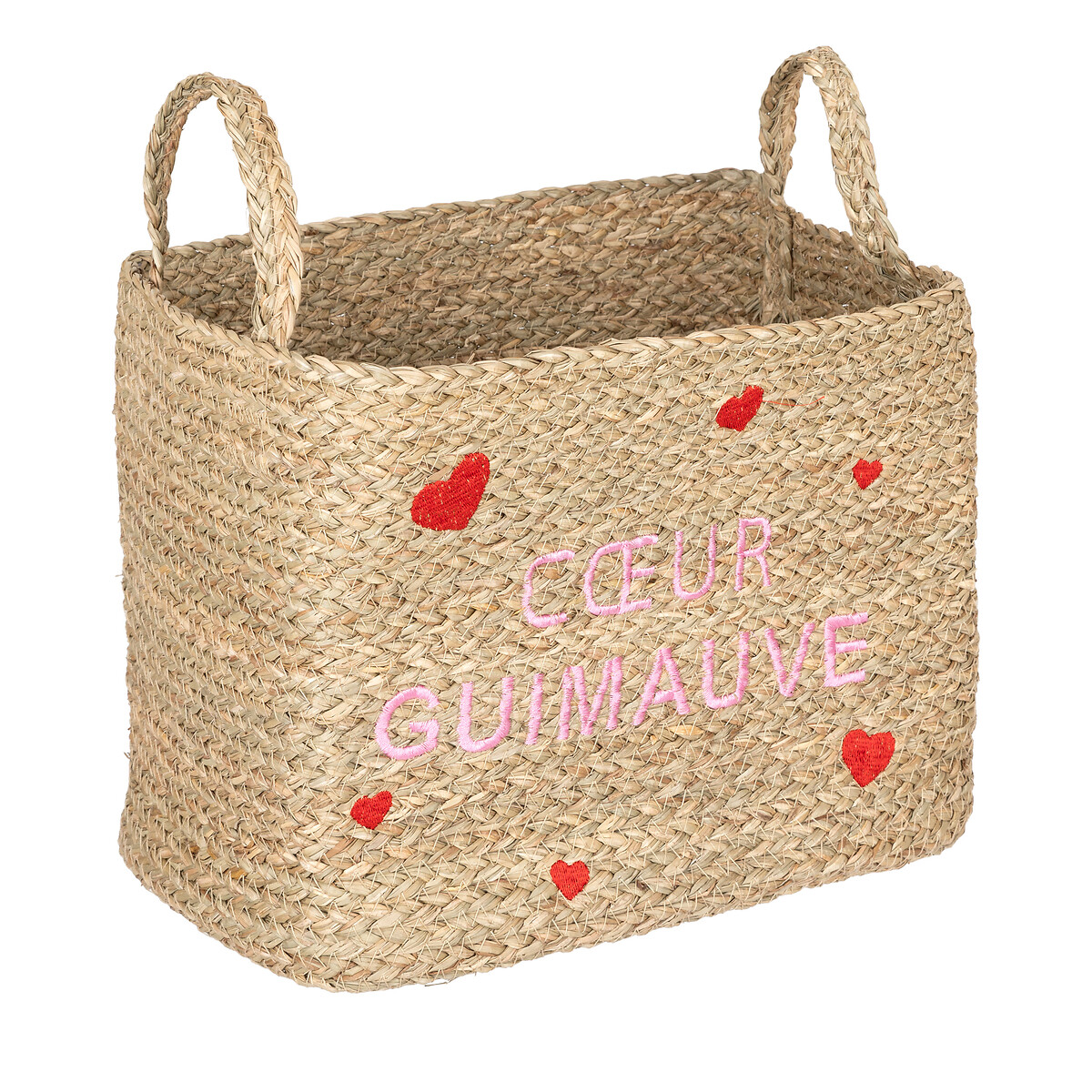 Cesto de arrumação com corações 27x33cm