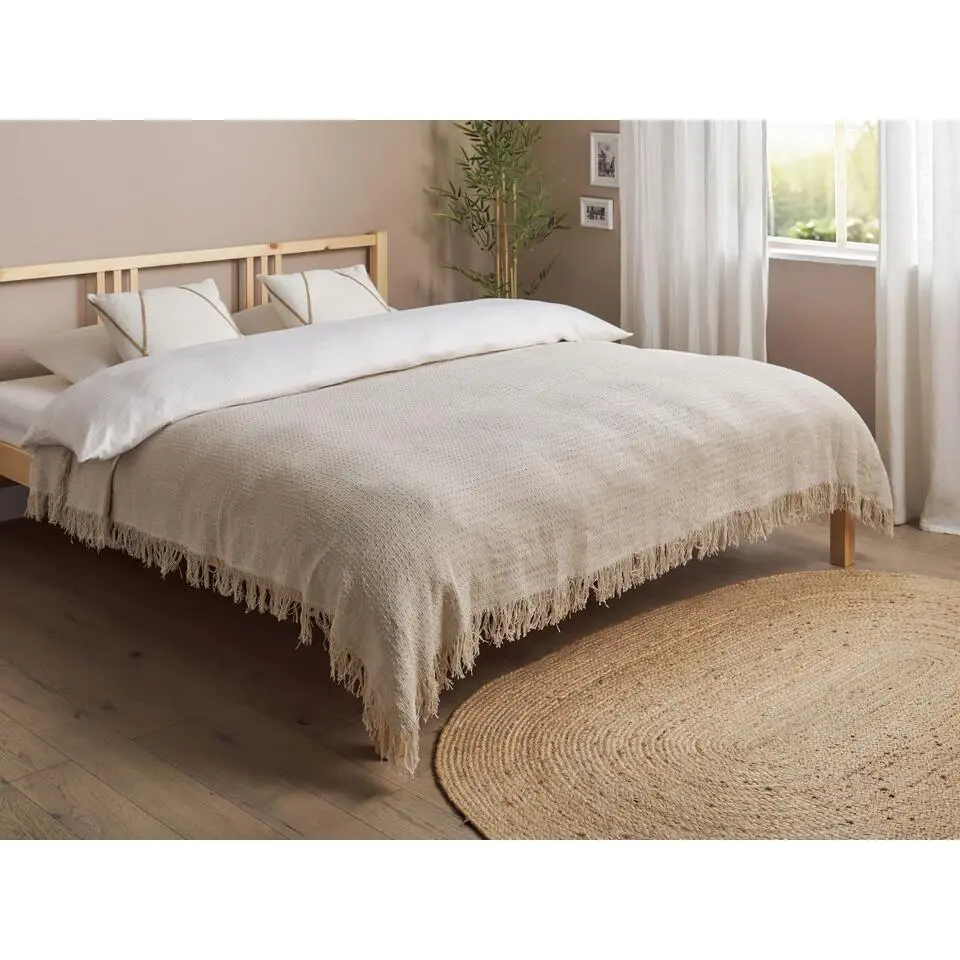 YERBENT - Bedsprei - Grijs - 200 x 220 cm - Katoen
