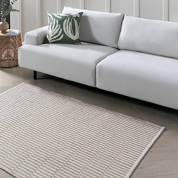 Habitat Modern Country Block Natural Flatweave Rug - 120x170