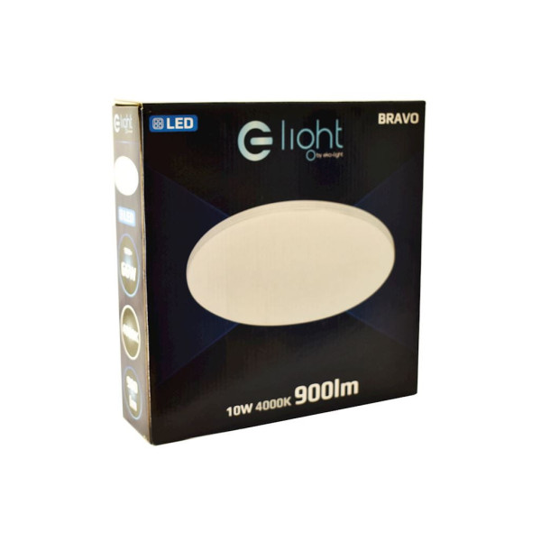 Plafon BRAVOokrągły biały chromowany LED 1x10W 26cm lm IP44 Milagro