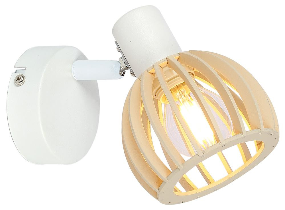 Lampa kinkiet ATARRI 1x25w e14 biały drewno