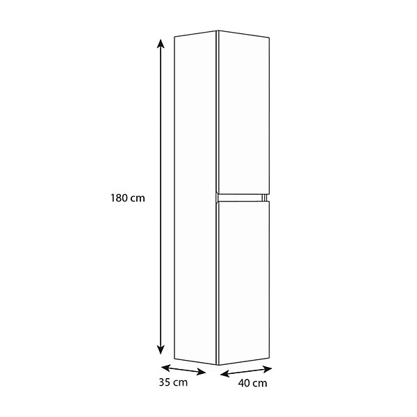 Meuble colonne salle de bain 180 cm suspendu - effet chêne hamilton - Bazil