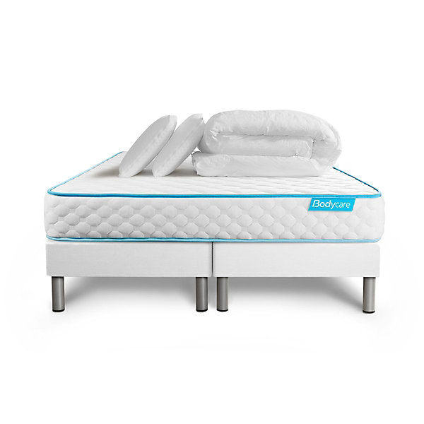 Pack sommier tapissier matelasMémoire de forme avec couette et oreillers