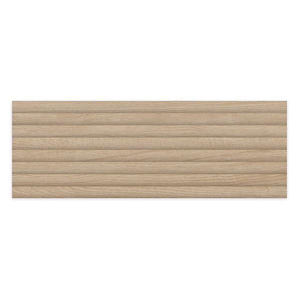 Carrelage effet Bois 3D Chêne Naturel Curve 100x33,3x0,98 cm Valoren - Mur intérieur (vendu par carton de 1,67 m²) - RO'MA CARRELA
