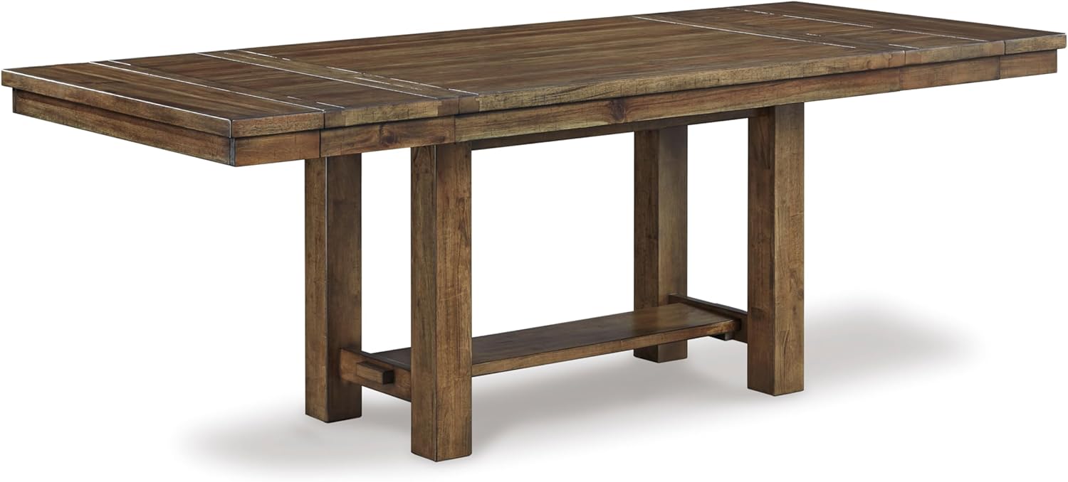 Signature Design by Ashley Moriville Rectangular Dining Extension Table, 2 Extension Leaves, Seats 8, 36 W x 86 D x 30.13 H, Wood & Acacia Veneer, Brown