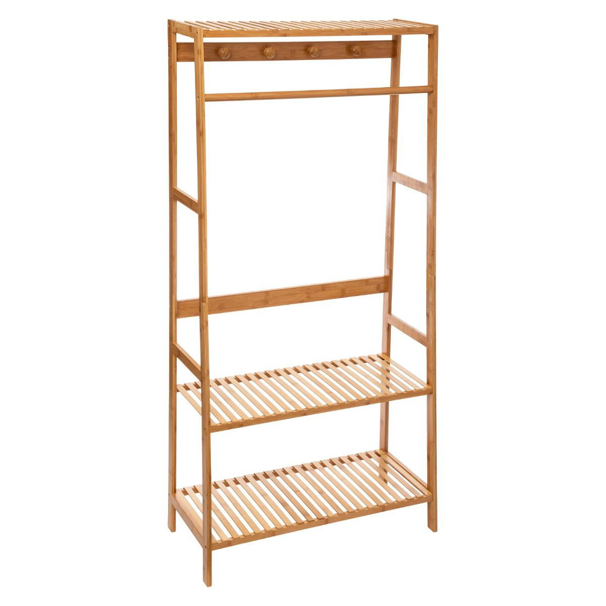 - Portant vêtements en bambou - 80x34x170.5cm