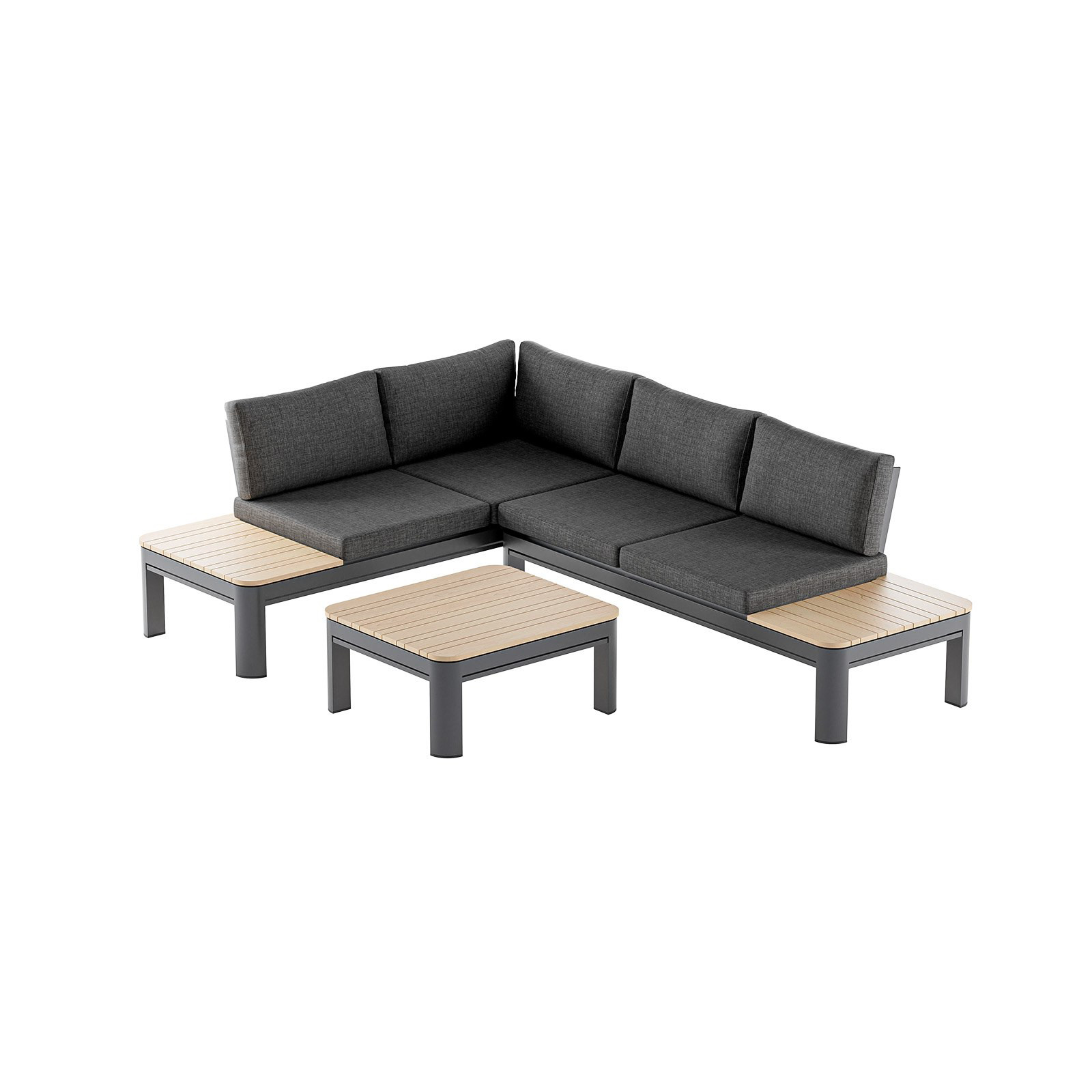Narożnik ogrodowy aluminiowy BELLANTI Milano Bliss 4-osobowy Dark Grey