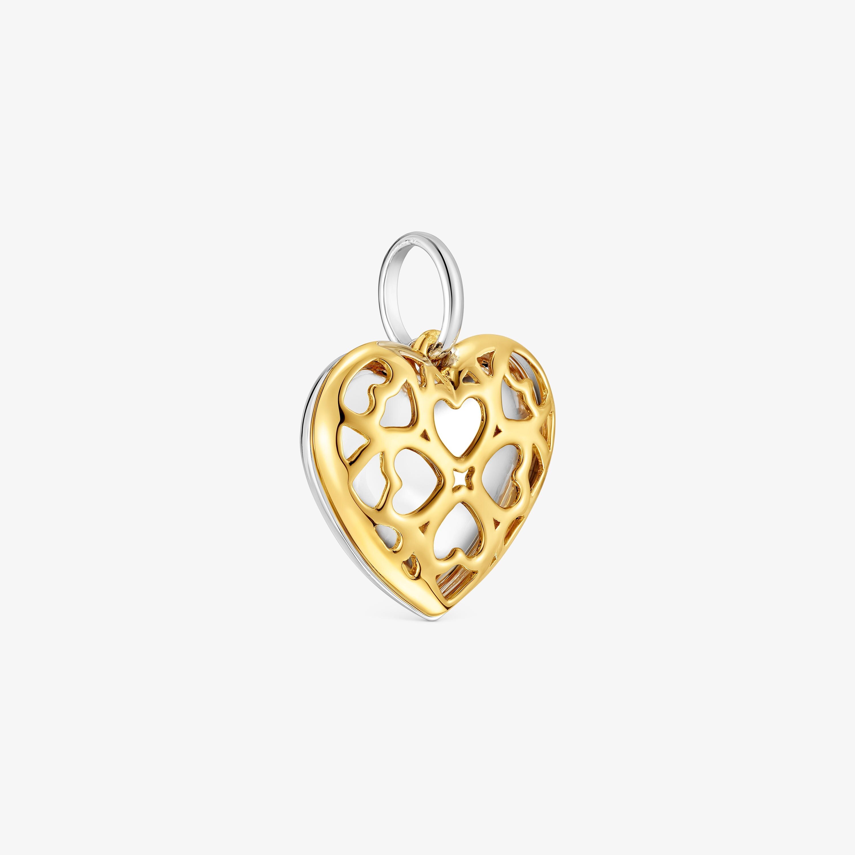Colgante doble corazón bicolor Medallions