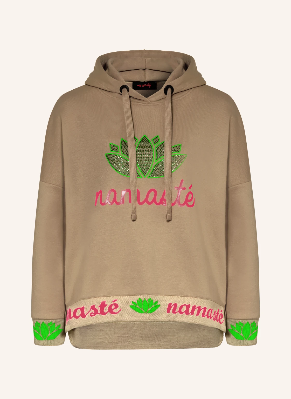 miss goodlife Hoodie mit Schmucksteinen