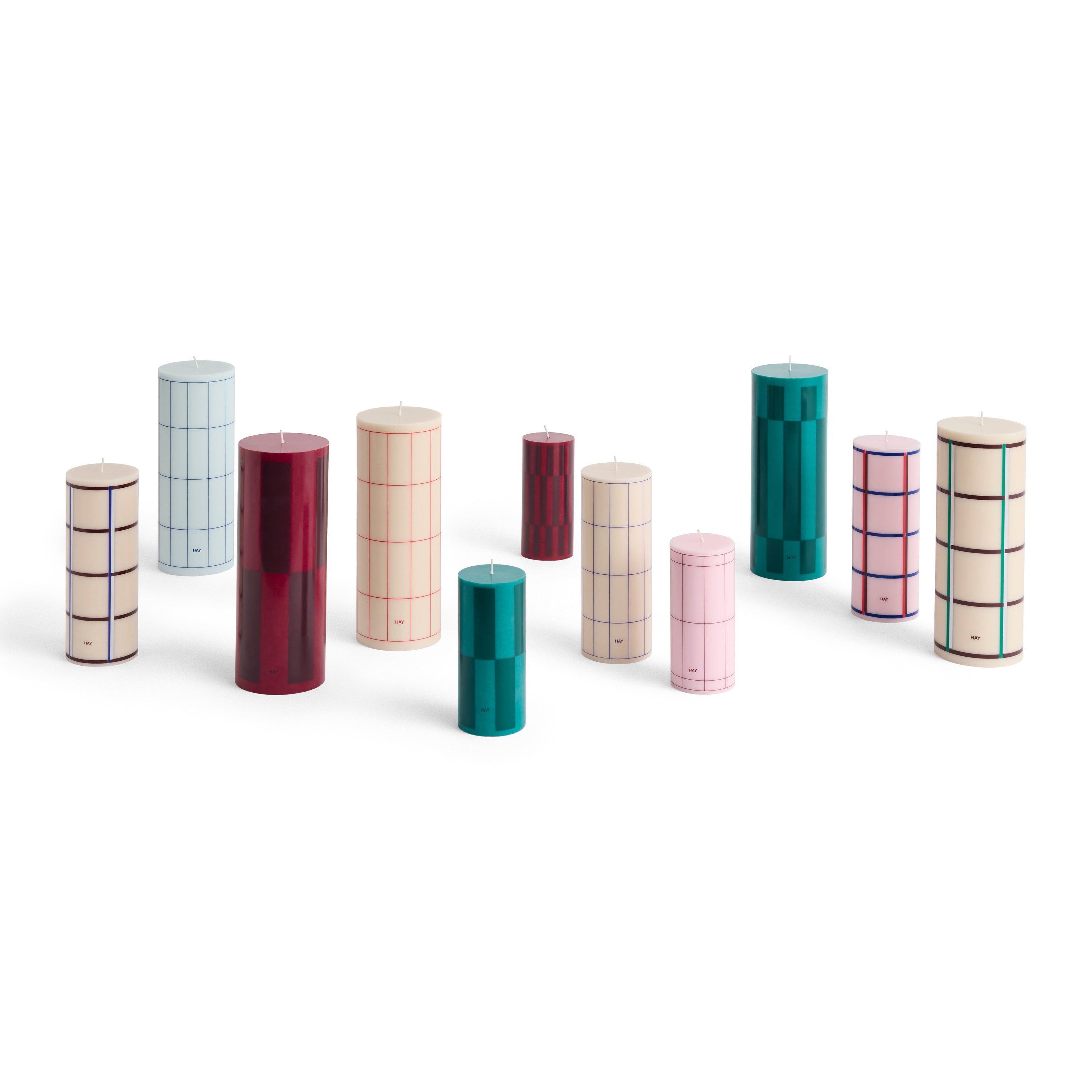 HAY Column Kaars Ø 7 cm - Bordeaux / Blauw / Zilver