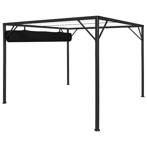 NNEVL Garden Gazebo with Retractable Roof Canopy 3x3 m Anthracite