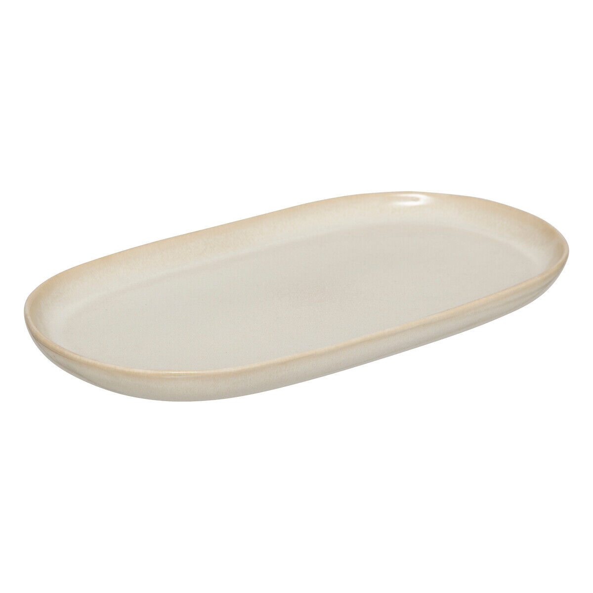 Travessa oval TERRE INCONNUE bege 17,5x31cm