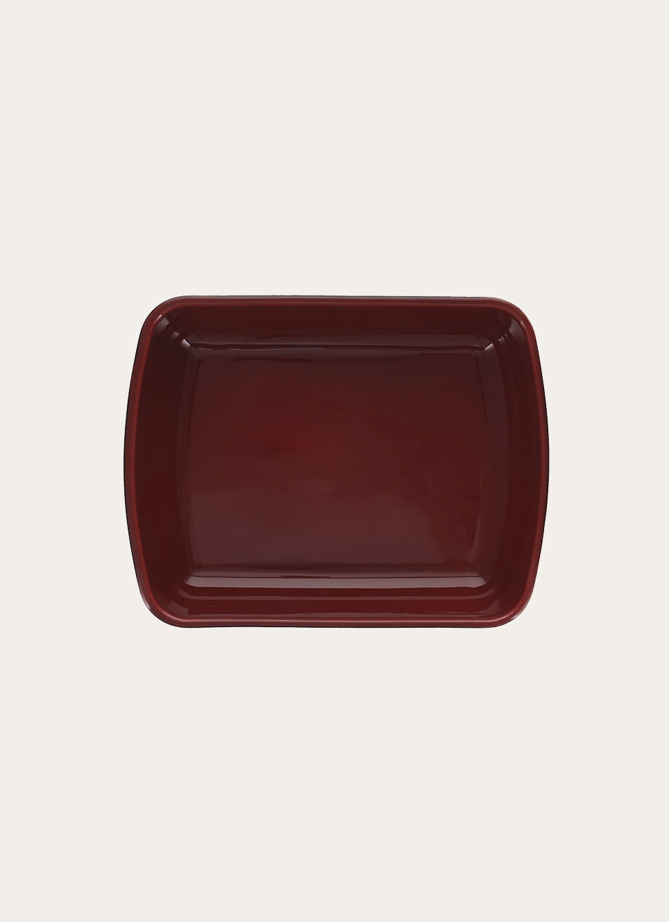 PLAT à FOUR BICOLORE EN CÉRAMIQUE GRAND FORMAT ROUGE OPÉRA