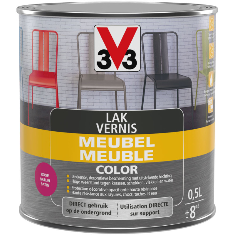 Vernis Meuble Color rose satiné 0,5 L V33